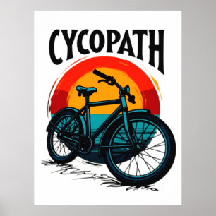 Póster Cycopath: Bicicleta energética con té gráfico al a