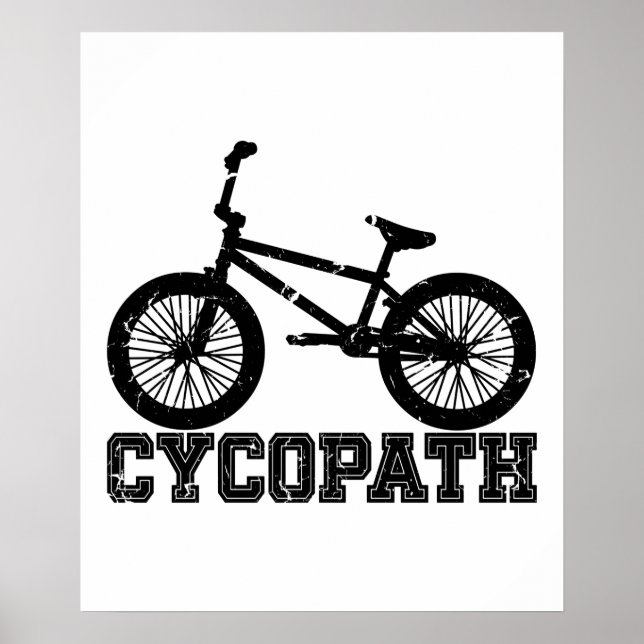 Póster Cycopath - Funny MTB Biker Cyclist Cyclover (Frente)