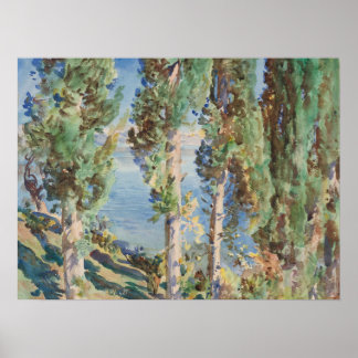 Póster Cypreses de Corfú por John Singer Sargent