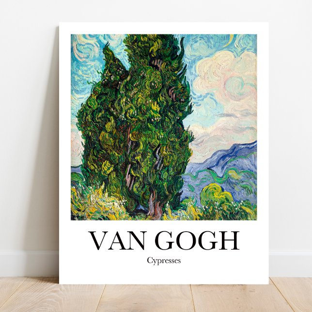 Póster Cypreses de Vincent Van Gogh (Van Gogh's Bold Cypresses: A masterpiece for your walls. High-quality art poster)