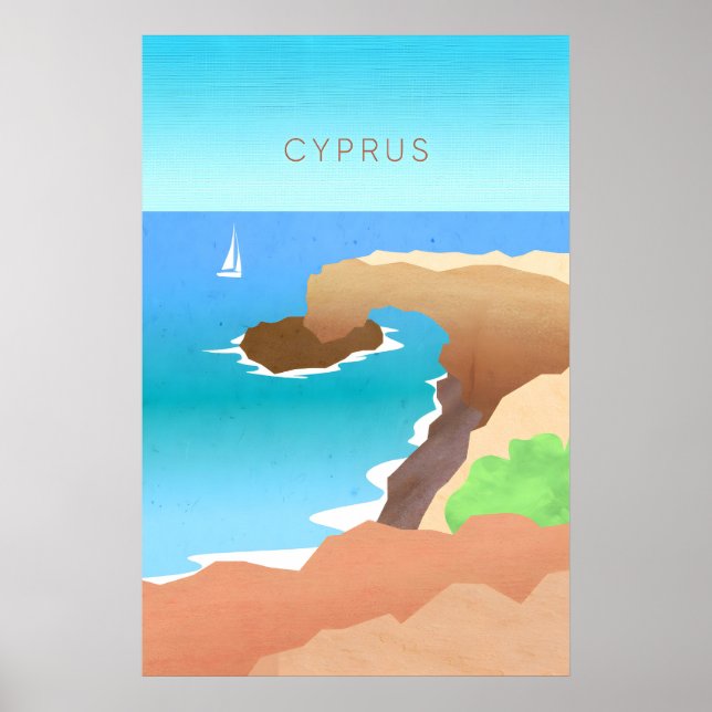 Póster Cyprus Minimal Travel Poster (Frente)