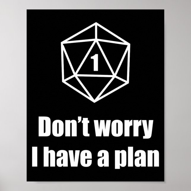 Póster D20 Fail Dont Worry I Have A Plan  (Frente)
