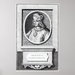 Póster D Anjou, rey de Rene de Nápoles