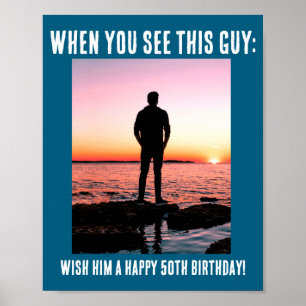 Póster D Cumpleaños Divertido Hito 50