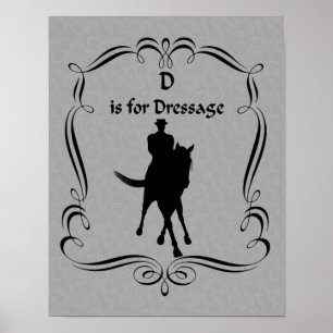 Póster D Es Para La Silueta De Caballo Vestido Y Rider