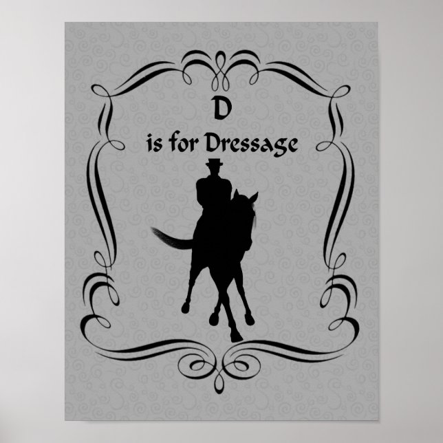 Póster D Es Para La Silueta De Caballo Vestido Y Rider (Frente)