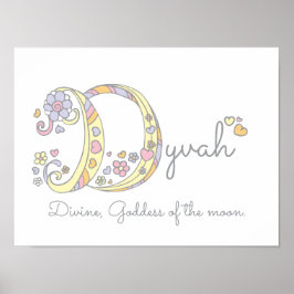 Póster D nombre inicial de los chicas Dyvah que significa