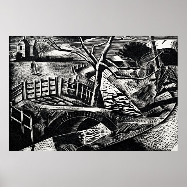 Póster D.yke by the Road de Paul Nash (Frente)