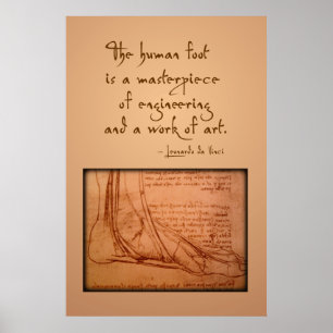 Póster da Vinci: "El pie humano es..."