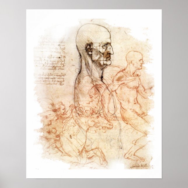 Póster da Vinci - Hombre y caballo (Frente)
