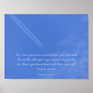 Póster Da Vinci inspirational flight quote