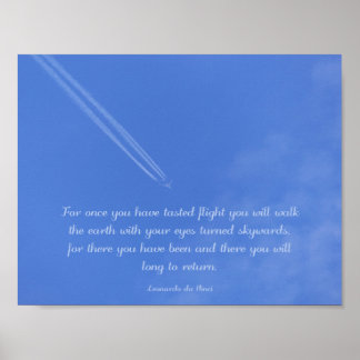 Póster Da Vinci inspirational flight quote