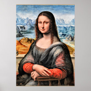 Póster Da Vinci - Mona Lisa, pintura de fama mundial