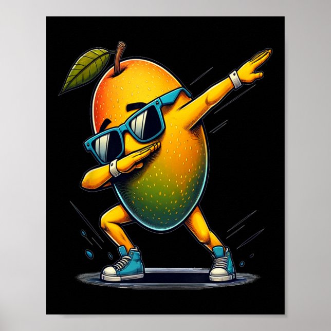 Póster Dab Dance Mango Funny Bailando Fruto de Dabbing (Frente)