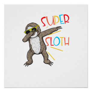 Póster Dab de Baile de Superhéroe de Perezoso Super Diver
