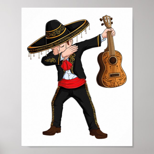 Póster Dab México Mariachi disfraz Charro Sombrero Cinco (Frente)