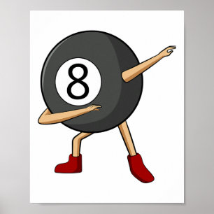 Póster Dabbing 8 Ll Pool Billiards Player Boy