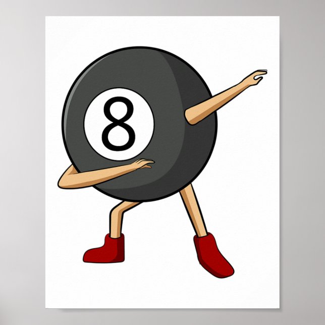 Póster Dabbing 8 Ll Pool Billiards Player Boy (Frente)