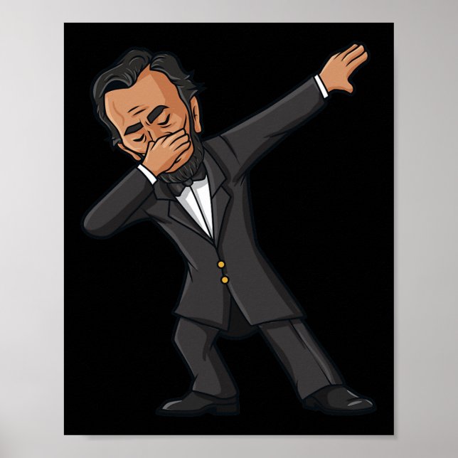Póster Dabbing Abraham Lincoln 4 de julio Abe Dab Boys G (Frente)