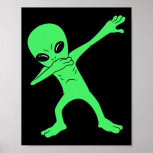 Póster Dabbing Alien Halloween Diversión Dab Niños