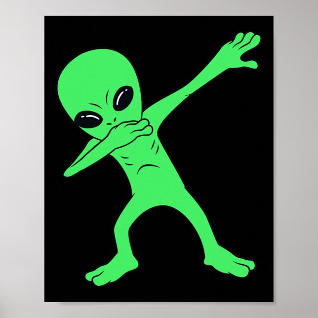 Póster Dabbing Alien Halloween Diversión Dab Niños (Frente)