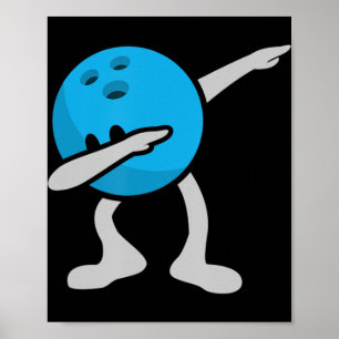 Póster Dabbing Bowling Birthday Party Bowling Gift