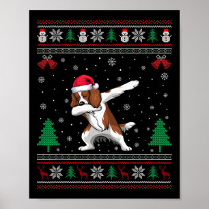 Póster Dabbing Boykin Spaniel Perro Santa Hat Niños Chica