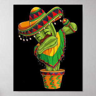 Póster Dabbing Cactus Cinco De Mayo Niños Mexicanos Ponch