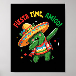 Póster Dabbing Cactus Funny Cinco De Mayo Niños Hombres M