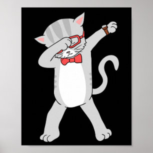Póster Dabbing Cat Funny Dab Gift Cat Tee