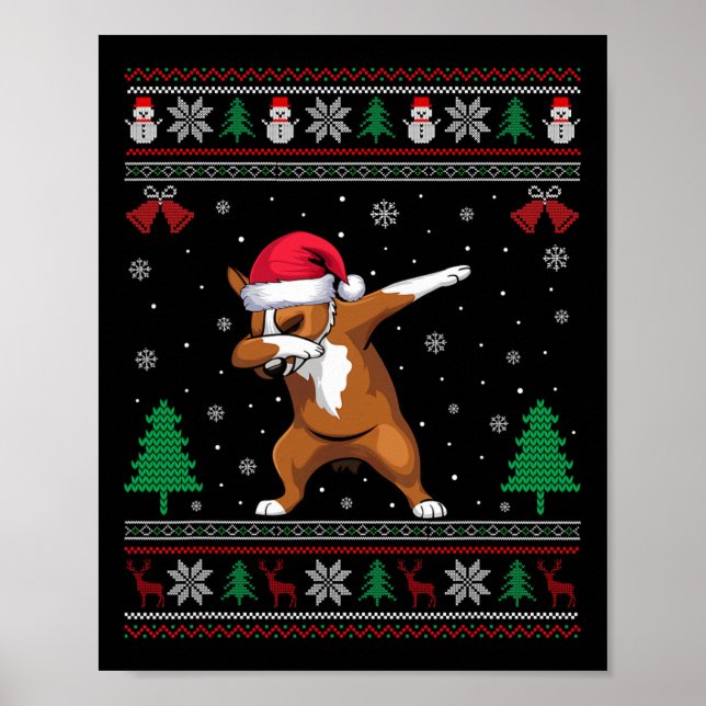 Póster Dabbing Chicas de Bovinos australianos Perro Santa (Frente)