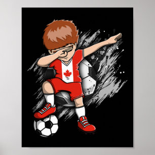 Póster Dabbing Chico Fútbol - Jersey de Canadá Fútbol Can