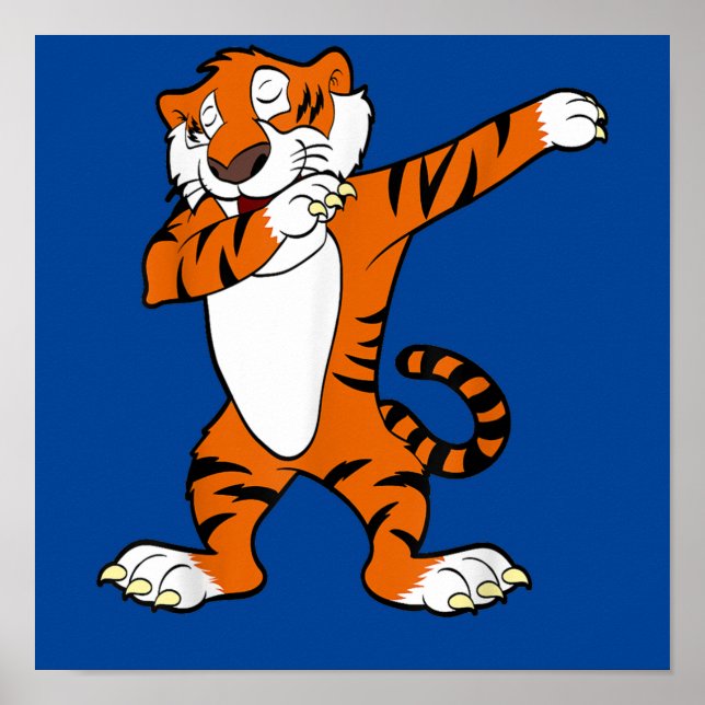 Póster Dabbing Cute Tiger Animal Fiesta (Frente)