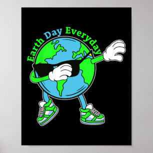 Póster Dabbing Earth Funny Mens Niños Chicas del Día de l
