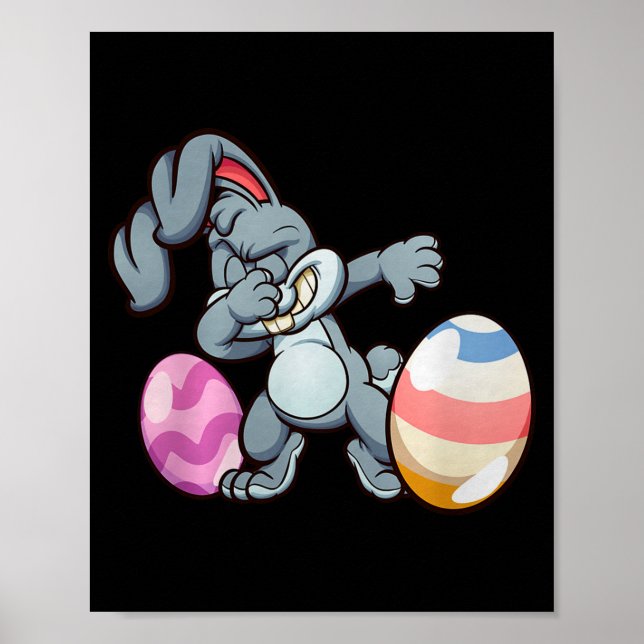 Póster Dabbing Easter Bunny Premium Tri-blend  (Frente)