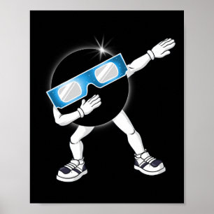 Póster Dabbing Eclipse solar total 2024 Total niños Dab