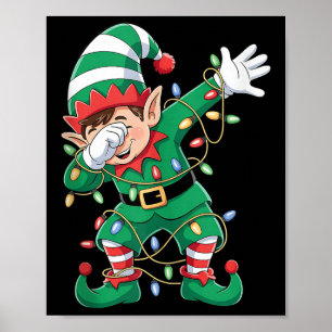Póster Dabbing Elf Niños Chicas Matando Navidad familiar 