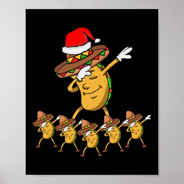 Póster Dabbing Fiesta Navidades Taco Funny Dab Gift (Frente)