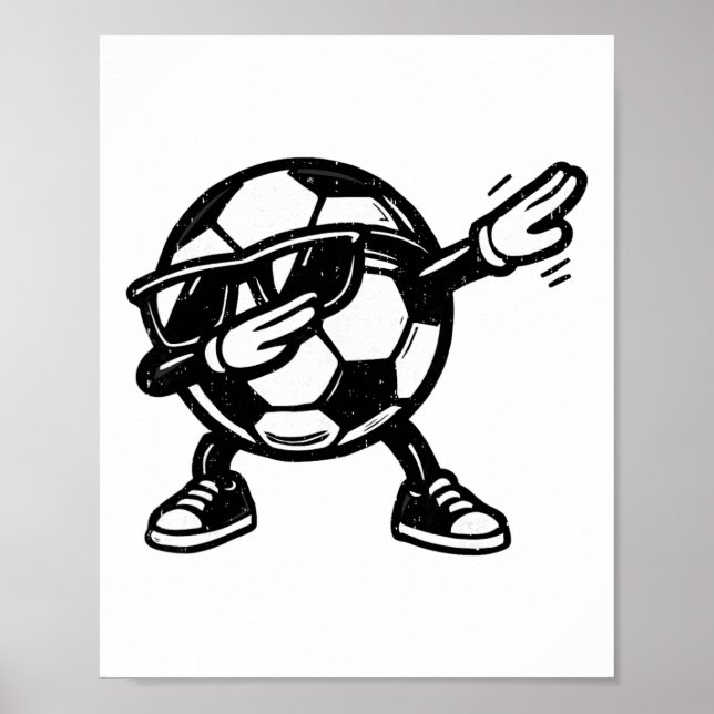 Póster Dabbing Fútbol Ll Divertido Jugador Deporte Baile  (Frente)