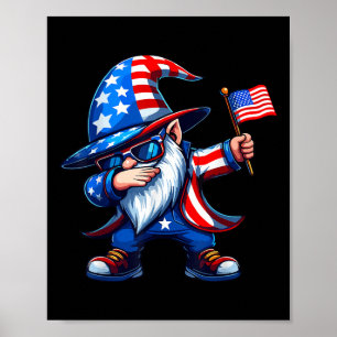 Póster Dabbing Gnomes 4 De Julio, Día Conmemorativo Estad