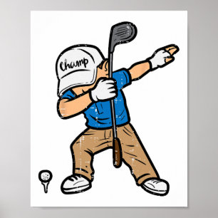 Póster Dabbing Golfer Funny Golfing Golfer Dad Boys K