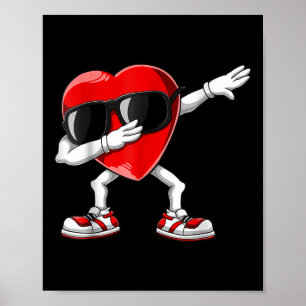 Póster Dabbing Heart Funny Día de San Valentín Chicas niñ