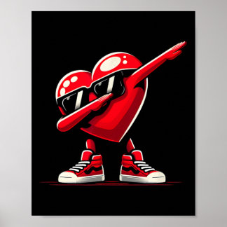 Póster Dabbing Heart Funny Valentine Design Perfect For F