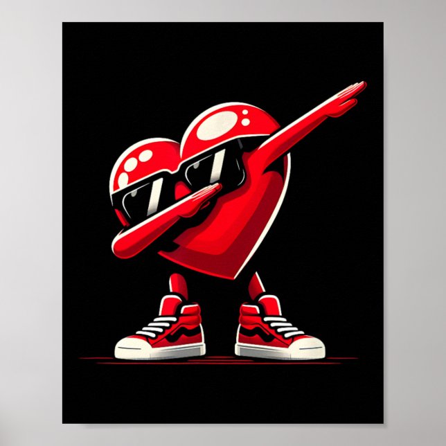 Póster Dabbing Heart Funny Valentine Design Perfect For F (Frente)