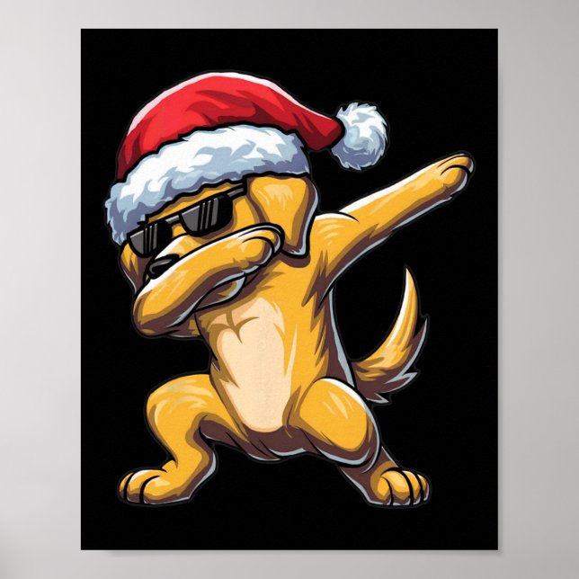 Póster Dabbing Labrador Retriever Santa Hat Navidades Dab (Frente)