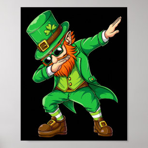 Póster Dabbing Leprechaun Graciosos Regalos Hombres Niños