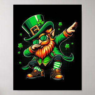 Póster Dabbing Leprechaun Graciosos Regalos Hombres Niños