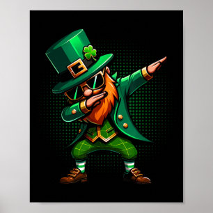 Póster Dabbing Leprechaun Graciosos Regalos Hombres Niños