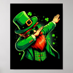 Póster Dabbing Leprechaun Niños Chicas Día de San Padys D