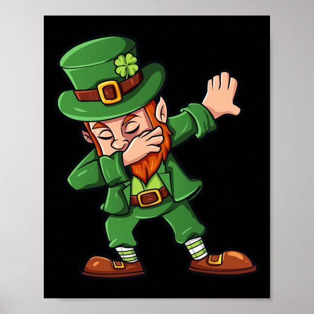 Póster Dabbing Leprechaun St Patrick's Day Dab Boys Chica (Frente)